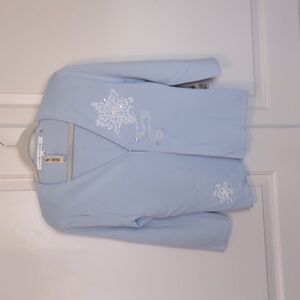 Max Studio Adorned Blue Cardigan Sweater Size Medium New with Tags